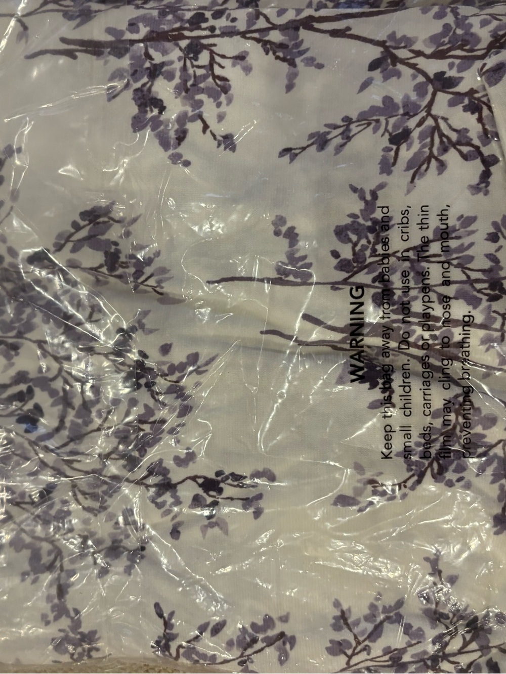 Garnet Hill White Pajama Set With Lavender Botanical Print - Picture 7 of 7
